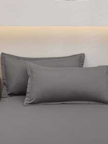 1 Vỏ Gối Màu Xám, Vỏ Gối Giường Polyester Hiện Đại Cho Gia Đình - Màu Xám nhạt - Xem 3
