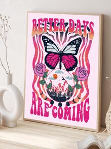 1 Vải Không dệt Treo Tường Nghệ Thuật In Poster, Bướm Hoa Văn Treo Tường Tranh Nghệ Thuật Cho Trang Trí Tường Nhà - Nhiều màu - Xem 2