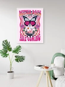 1 Vải Không dệt Treo Tường Nghệ Thuật In Poster, Bướm Hoa Văn Treo Tường Tranh Nghệ Thuật Cho Trang Trí Tường Nhà - Nhiều màu - Xem 4