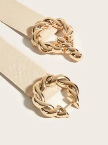 Thắt lưng thắt lưng xoắn họa tiết tám nhân vật bằng mây đan dành cho nữ, thích hợp sử dụng hàng ngày cho lễ Halloween, mùa hè, mùa thu, mùa đông, lễ Halloween - Màu be - Xem 4