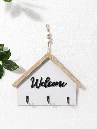 1入組房屋形狀字母圖案壁掛掛鉤家居創意掛鉤