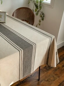Mantel con patrón de rayas de 1 pieza, cubierta de mesa decorativa de tela modernista para mesa de comedor - Multicolor - Ver 5