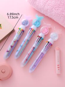 4pcs Butterfly & Sequin Decor Ballpoint Pen - Multicolor - View 3