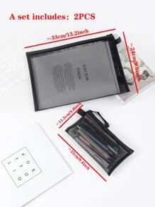 2pcs Mesh Pencil Bag