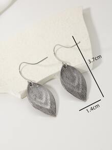 Bead Inlaid Antique Metal Carving Pattern Stud Earrings - Multicolor - View 3