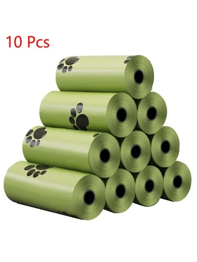 10卷寵物廢物袋，便攜式一次性、環保降解貓狗便便袋，每個袋子大小29.5*22cm