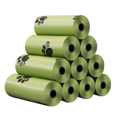 10卷寵物廢物袋，便攜式一次性、環保降解貓狗便便袋，每個袋子大小29.5*22cm