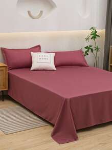 1 Tấm Phẳng Màu Tím, Bộ Đồ Giường Bằng Vải Tối Giản Tấm Phẳng Cho Gia Đình - Màu tím - Xem 3