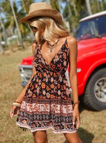 SHEIN VCAY Floral Print Cami Dress - Multicolor - View 3