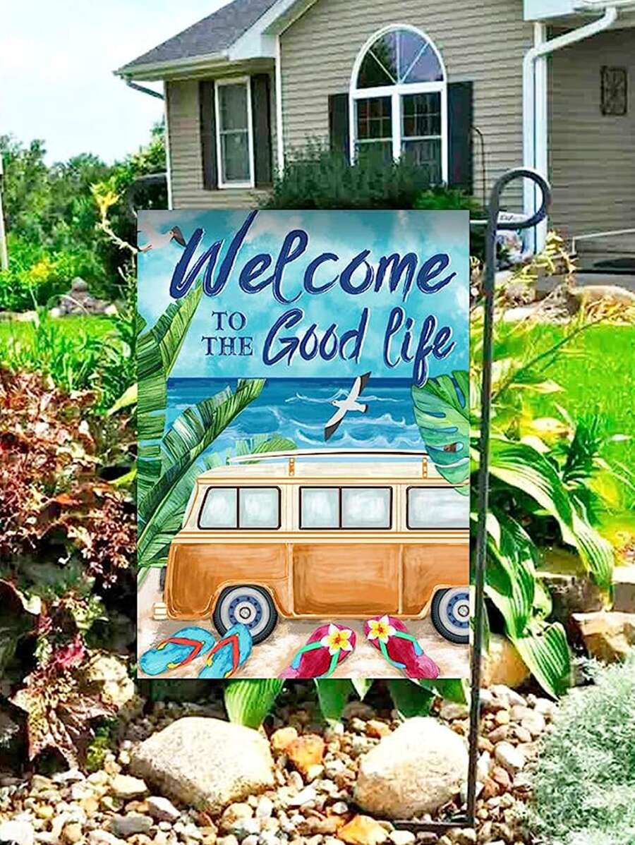 1 PC 30X45 Cm Vải Vườn Cờ Thời Trang Khẩu Hiệu Đồ Họa & Họa Tiết Lá Sân Cờ Cho Gia Đình - Nhiều màu - Xem 1