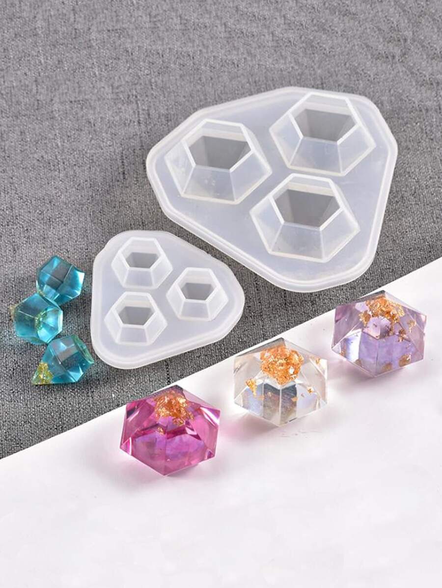 Molde de silicona de 1 pieza, molde de silicona DIY con diseño de diamante blanco creativo para bricolaje - transparente - Ver 1