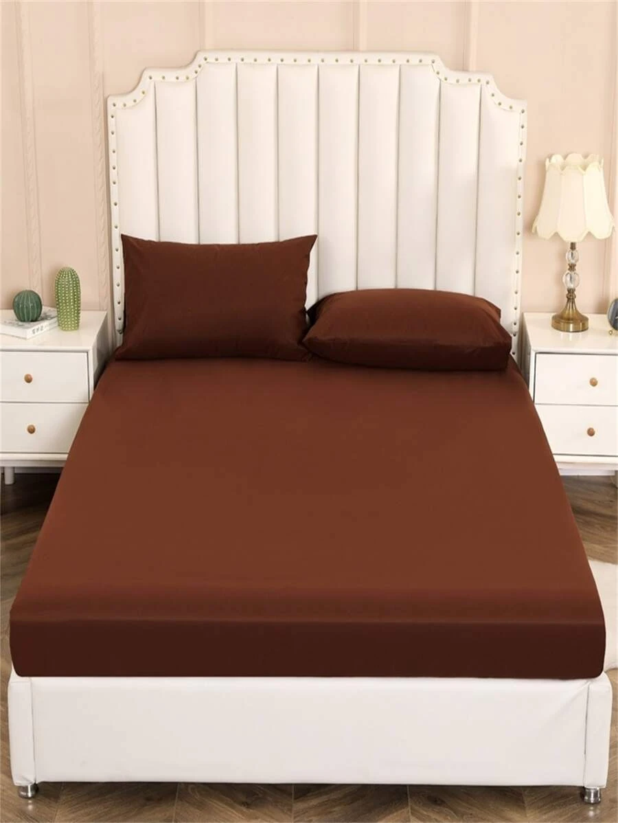 1入組棕色床墊套現代織物床笠 - 棕色 - 查看 1