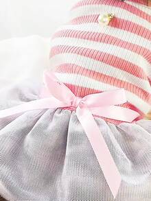 1 váy thú cưng in sọc cho mèo và chó cho mùa hè - Hồng - Xem 6