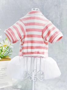 1 váy thú cưng in sọc cho mèo và chó cho mùa hè - Hồng - Xem 7