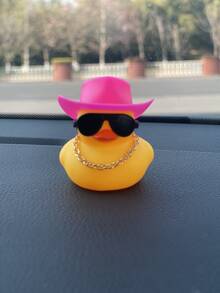 1入組卡通鴨設計車內裝飾品,橡膠鴨子 - 彩色 - 查看 3