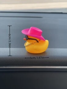 1入組卡通鴨設計車內裝飾品,橡膠鴨子 - 彩色 - 查看 4