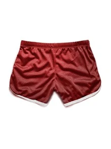 Hombres Shorts deportivos unido en contraste - Burdeos - Ver 3