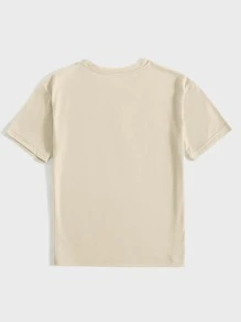 SHEIN EZwear Cartoon Graphic Tee - Apricot - View 2