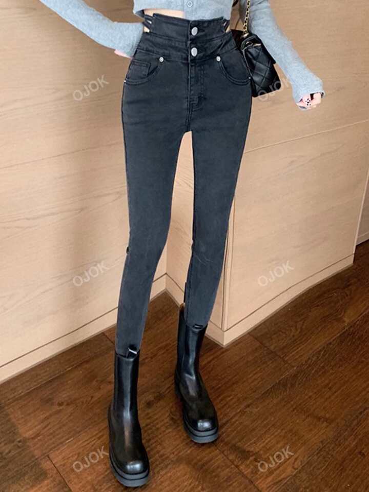 ウィメンズ ハイウエスト フィットデニムパンツ (トップス別売り