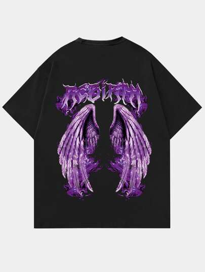 Hombres Camiseta con estampado de ala