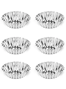 6 pièces/set Moule à cupcake en acier inoxydable, fabricant de cupcake antiadhésif réutilisable moderne pour DIY