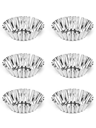 6 st/set rostfritt stål muffinsform, modern återanvändbar non-stick cupcake maker för gör-det-själv
