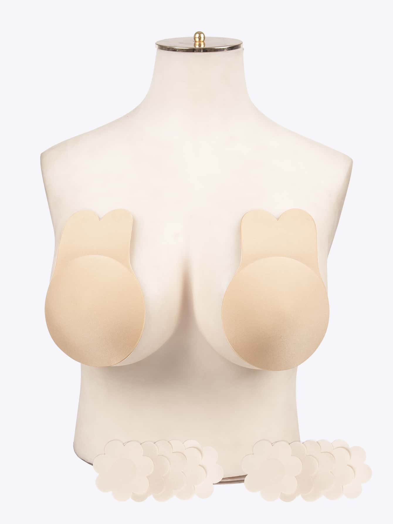 6 pares redondo & en forma de flor Cubierta de pezón Set - Albaricoque - Ver 1