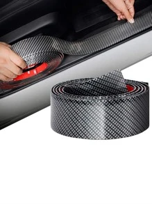 Xe Gắn Cửa Chống Trầy Xước Miếng Dán Sợi Carbon Ốp Lưng Chống Va Chạm Dải, 5*100 Cm/Cuộn - Đen và trắng - Xem 1