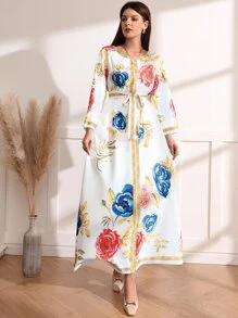 Al Najma Váy Ả Rập Thắt lưng Hoa Boho - Màu vàng - Xem 1