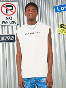 Manfinity Men Letter Graphic Tank Top - White - View 1