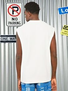 Manfinity Men Letter Graphic Tank Top - White - View 2