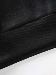 Manfinity Hombres Sudadera térmica con letra & con estampado de astronauta - Negro - Ver 7