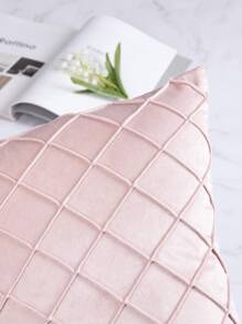 1pc Pink Cushion Cover Without Filler, Daily Chemical Fiber Press Crease Decorative Throw Pillow Case For Home