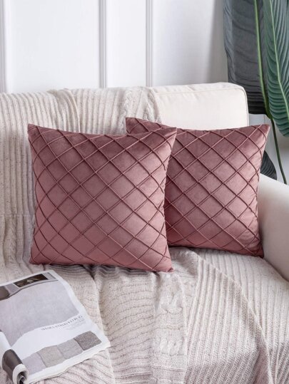 1pc Solid Color Cushion Cover Without Filler