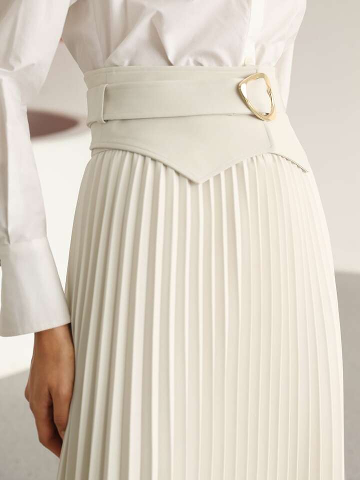 MOTF PREMIUM PLEATED OBI CORSET BELT SKIRT | SHEIN UK 