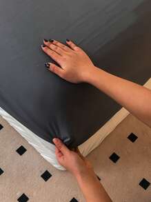 cái/bộ Bộ Ga Gối Màu Xám (1 Ga Gối & 2 Vỏ Gối), Bộ Chăn Ga Gối Vải Tối Giản Cho Tất Cả Các Mùa - Xám - Xem 6