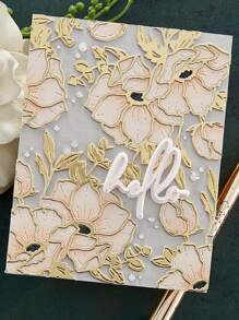 1 pieza troquel de corte de acero inoxidable, diseño creativo de flores, troquel para manualidades con plantilla grabada DIY - Plateado - Ver 3