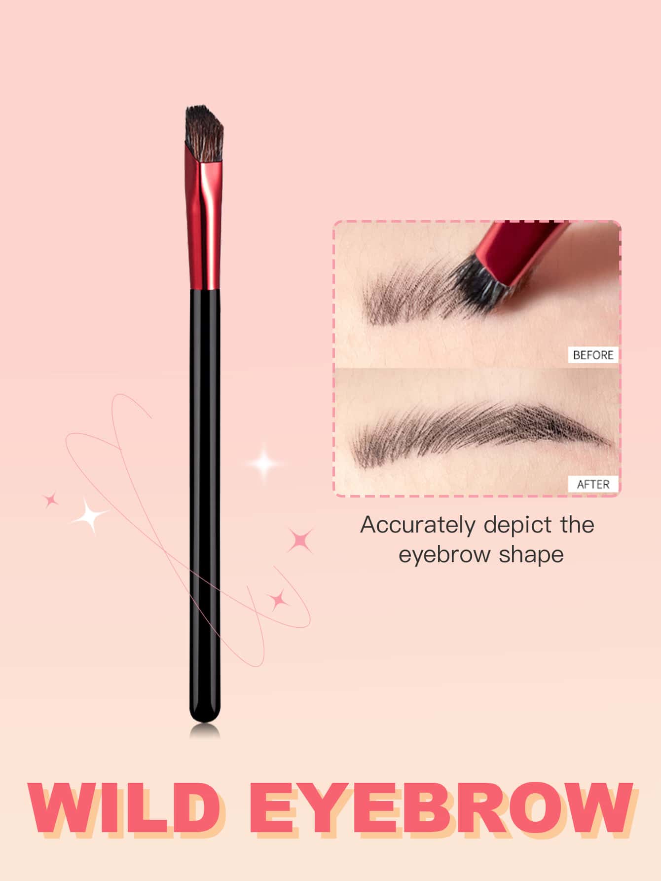 1PC black wild eyebrow brush can also be used for concealer brush makeup tools - Black - View 1