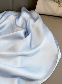 1入組女性素色時尚圍巾日常裝飾 - 淺藍色 - 查看 4