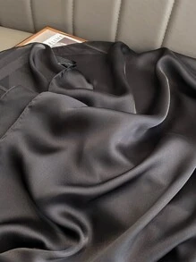 1pc Solid Soft Chiffon Women Scarf Ladies Wrap - Black - View 4