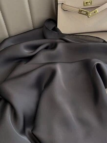 1pc Solid Soft Chiffon Women Scarf Ladies Wrap - Black - View 5