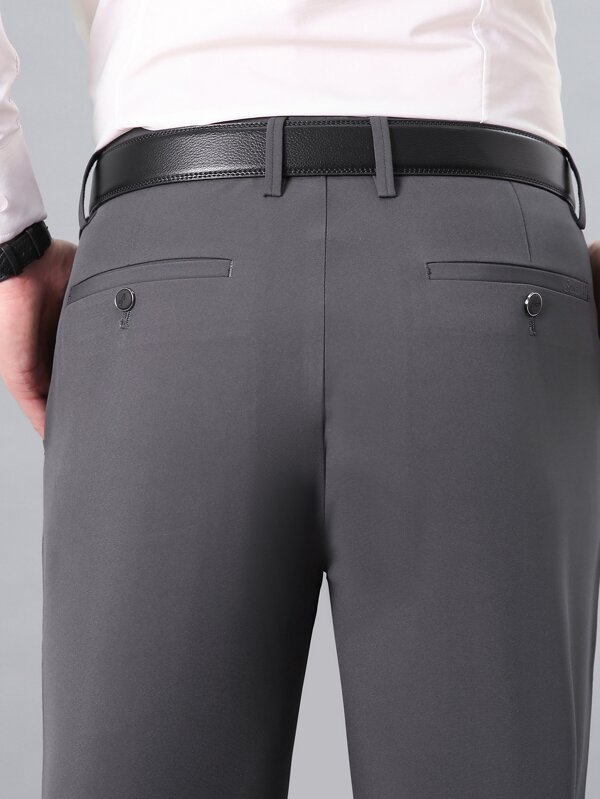 Men Solid Slant Pocket Suit Pants Without Belt SHEIN USA