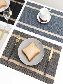 1pc Geometric Pattern Table Mat, Nordic Plastic Table Mat For Kitchen Dining Table - Multicolor - View 4
