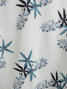 Manfinity RSRT Bộ hai mảnh Nam Dây kéo Túi Nút phía trước Thực vật Boho - Xanh và trắng - Xem 7