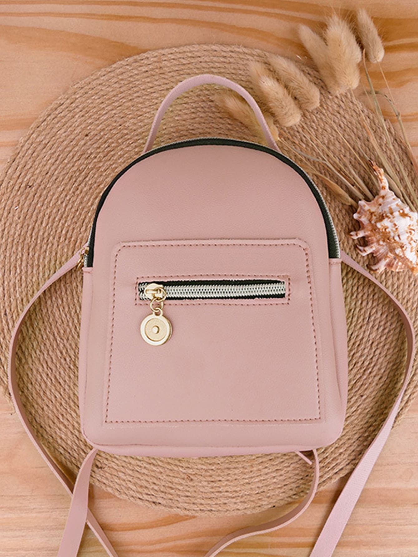 Balo Thời Trang Nữ màu trơn - Hồng - Xem 1