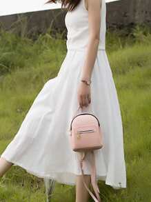 Balo Thời Trang Nữ màu trơn - Hồng - Xem 4