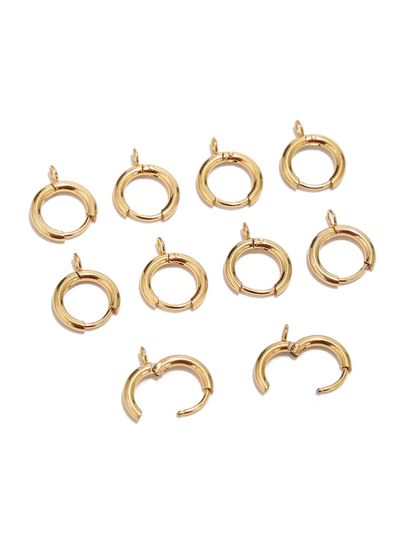 10 יח'\סט אביזר תכשיטי DIY עגול נירוסטה - זהב - ראה 2