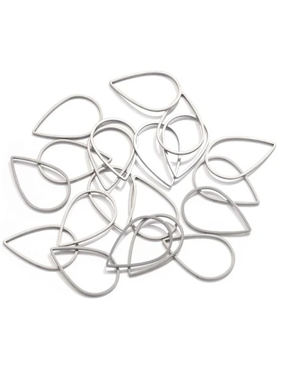 20pcs,Stainless Steel Teardrop Bezel Skeleton Bezel Pendant Connector DIY Necklace Earrings Jewelry Accessory Making