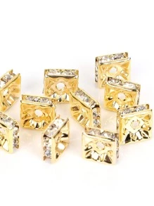 50pcs/set Rhinestone Decor DIY Bead - Gold - View 3
