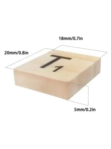 100pcs/set Wooden Decoration Craft, Creative Letter Graphic Square Decoration Object For Home - Brown - View 3